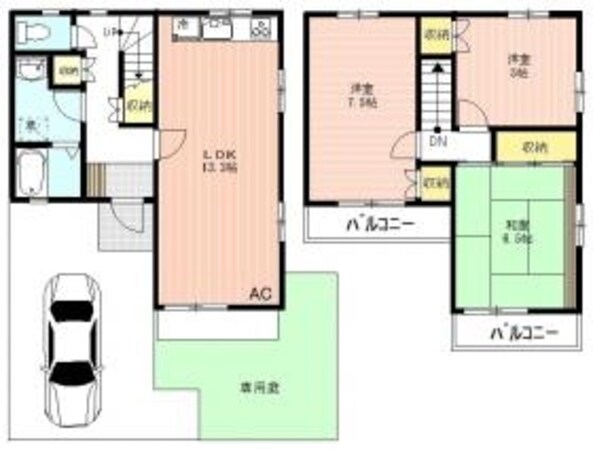 ブリージングタウン百草園の物件間取画像